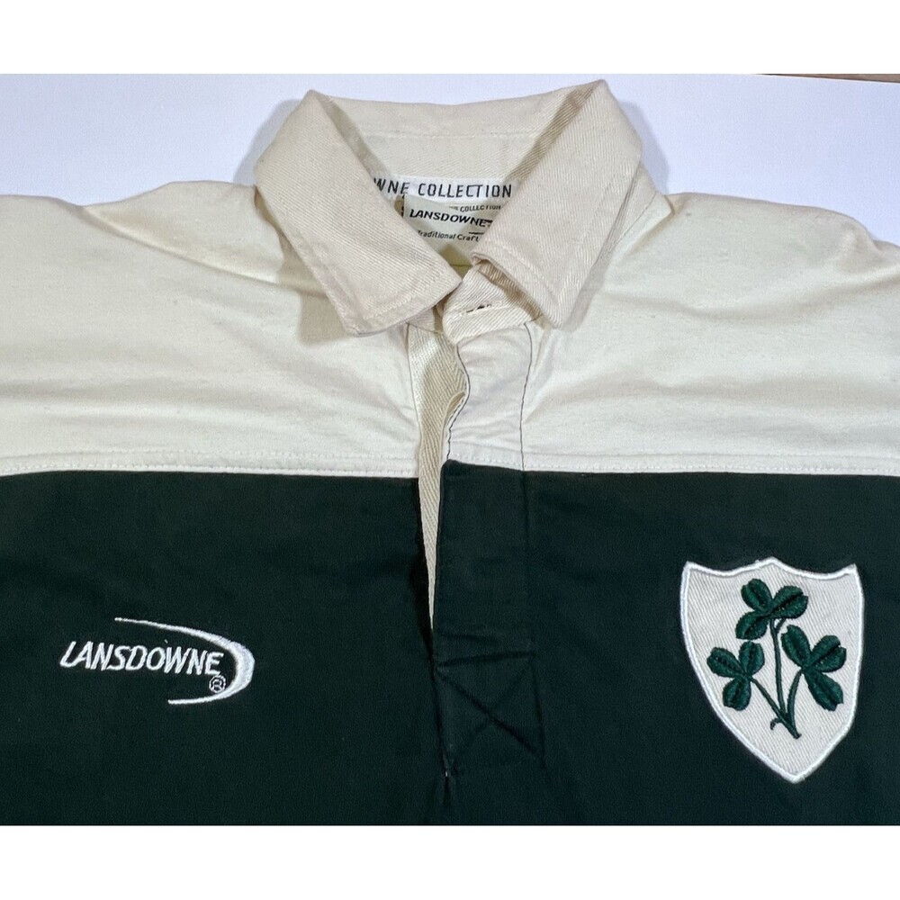 Landsdowne Collection Irish Rugby Shirt Long Sleeve Shamrock Crest Men's Small - Picture 9 of 11